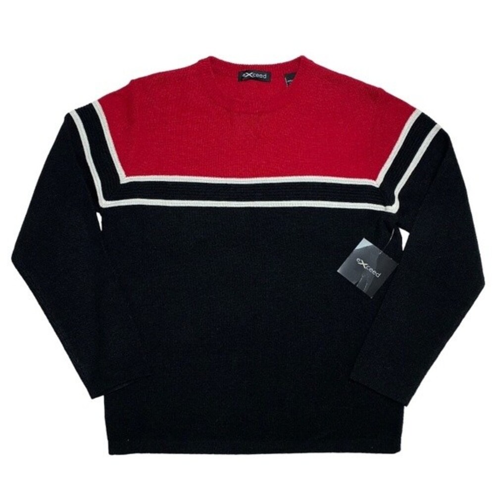 NWT Holiday Christmas Sweater Boys Large Size 16-18 Red Black Dress Knit